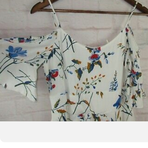 MAJE Rhina cold shoulder floral‎ MINI DRESS - Picture 9 of 12